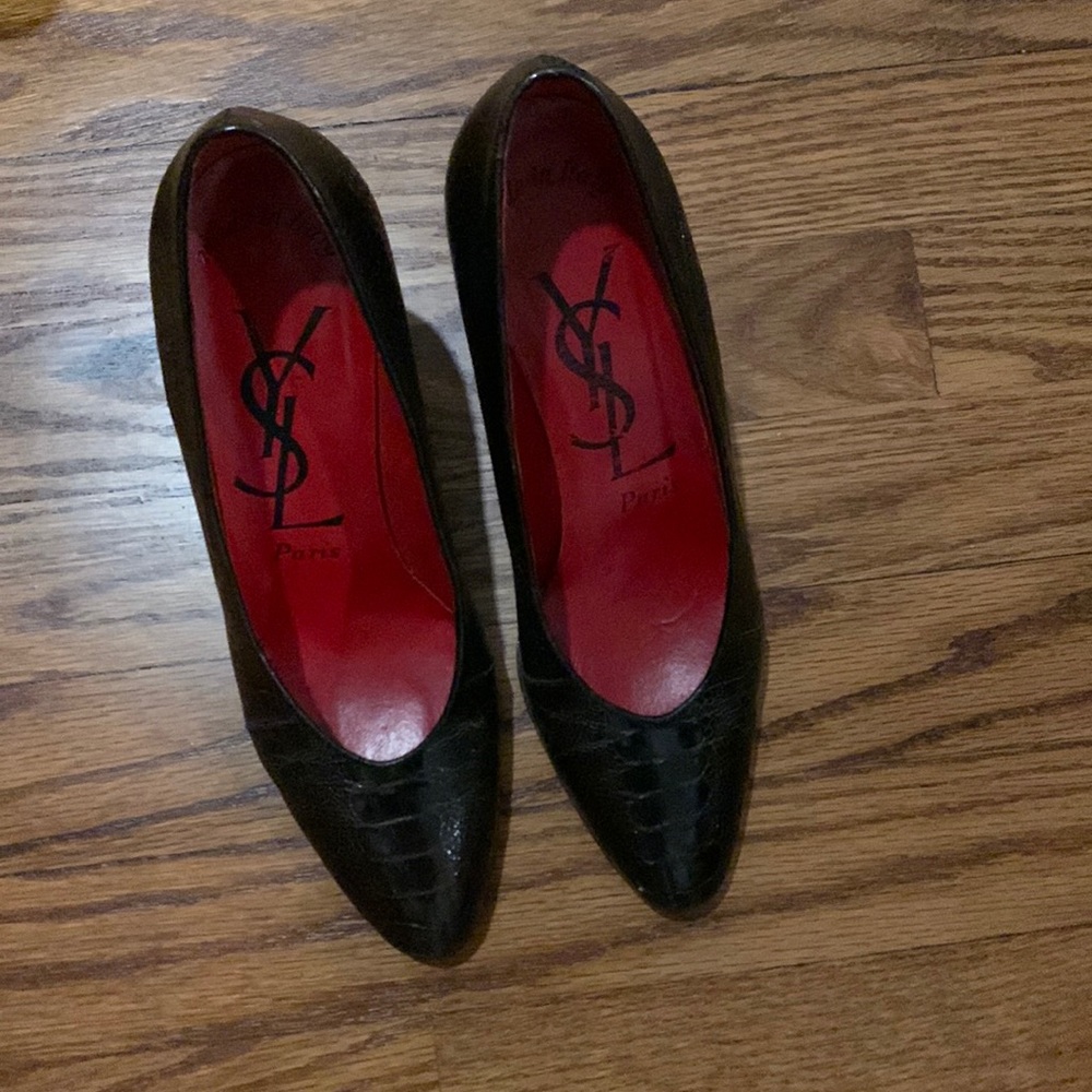 Vintage YSL Pumps brown Heels leather 7.
